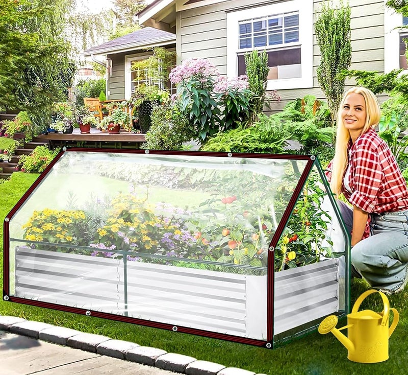 ADRUEKMV Clear Tarp - Heavy Duty Waterproof 7x12FT Plastic Tarps with Grommets Clear Vinyl Tarps for Outdoor Porches Transparent Tarpaulin for Patio Enclosure Roofs Greenhouse Plant Chicken Coop Cover - Image 4